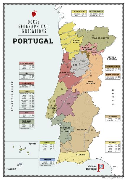 mapa - portugalske vinarske regiony